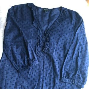 Talbots Size Large Blue button up ladies top